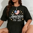 thumbnail image 1 of 100% Cotton Pretty Flag Heart 1776 2026 July 4th 250th Birthday T-Shirt, 1 of 5
