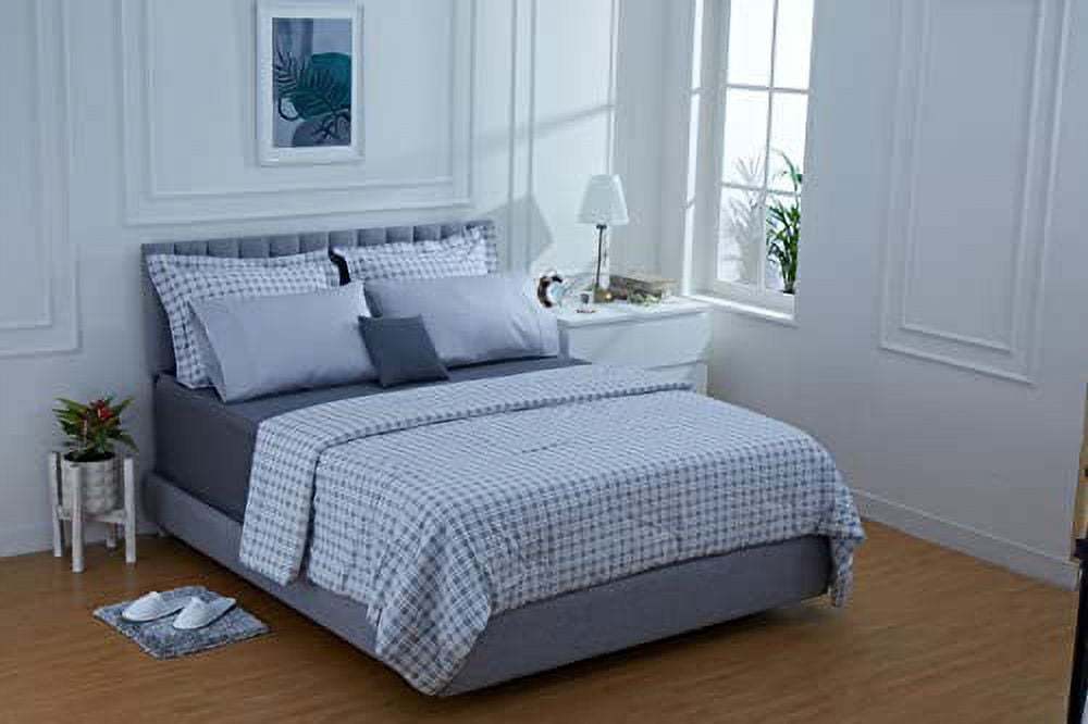 100 Cotton Printed Percale Sheets Full Size, Beige, Deep Pocket, 4