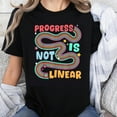 thumbnail image 1 of 100% Cotton Progress Is Not Linear T-Shirt Motivational Quote Graphic Tee for Women Men Unisex Casual Shirt Inspirational Saying Top, 1 of 5