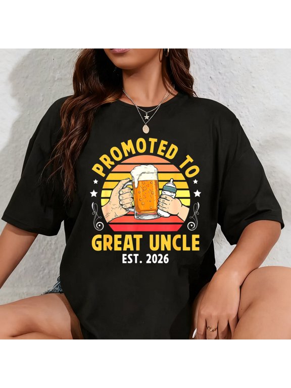 100% Cotton Promoted to Great Uncle 2026 Future Great Uncle to Be T-Shirt