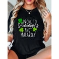 thumbnail image 1 of 100% Cotton Prone To Shenanigans And Malarkey St Patricks Day Men Women T-Shirt Printed Cotton T-Shirts For Summer, Soft And Breathable, Fashionable And Comfortable Graphic Tees, 1 of 6