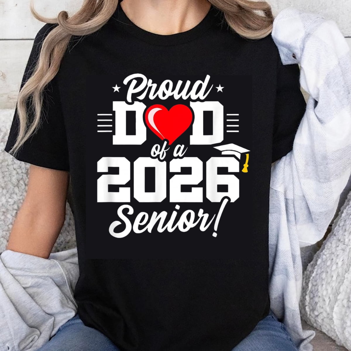 100% Cotton Proud Dad Of A 2026 Senior Graduation T-Shirt For Father ...