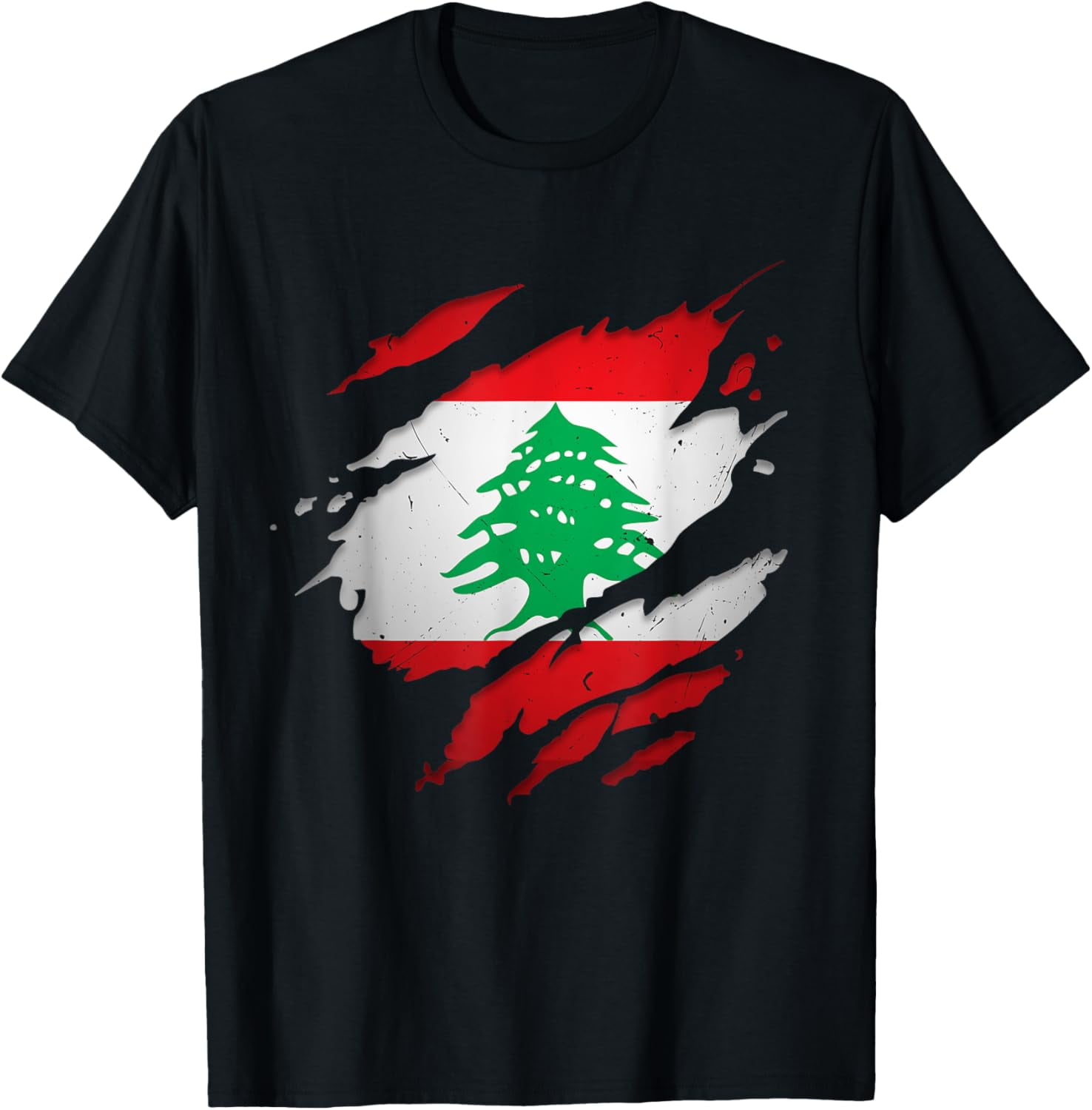 100 Cotton Proud Lebanese Shirts Torn Ripped Lebanon Flag TShirt