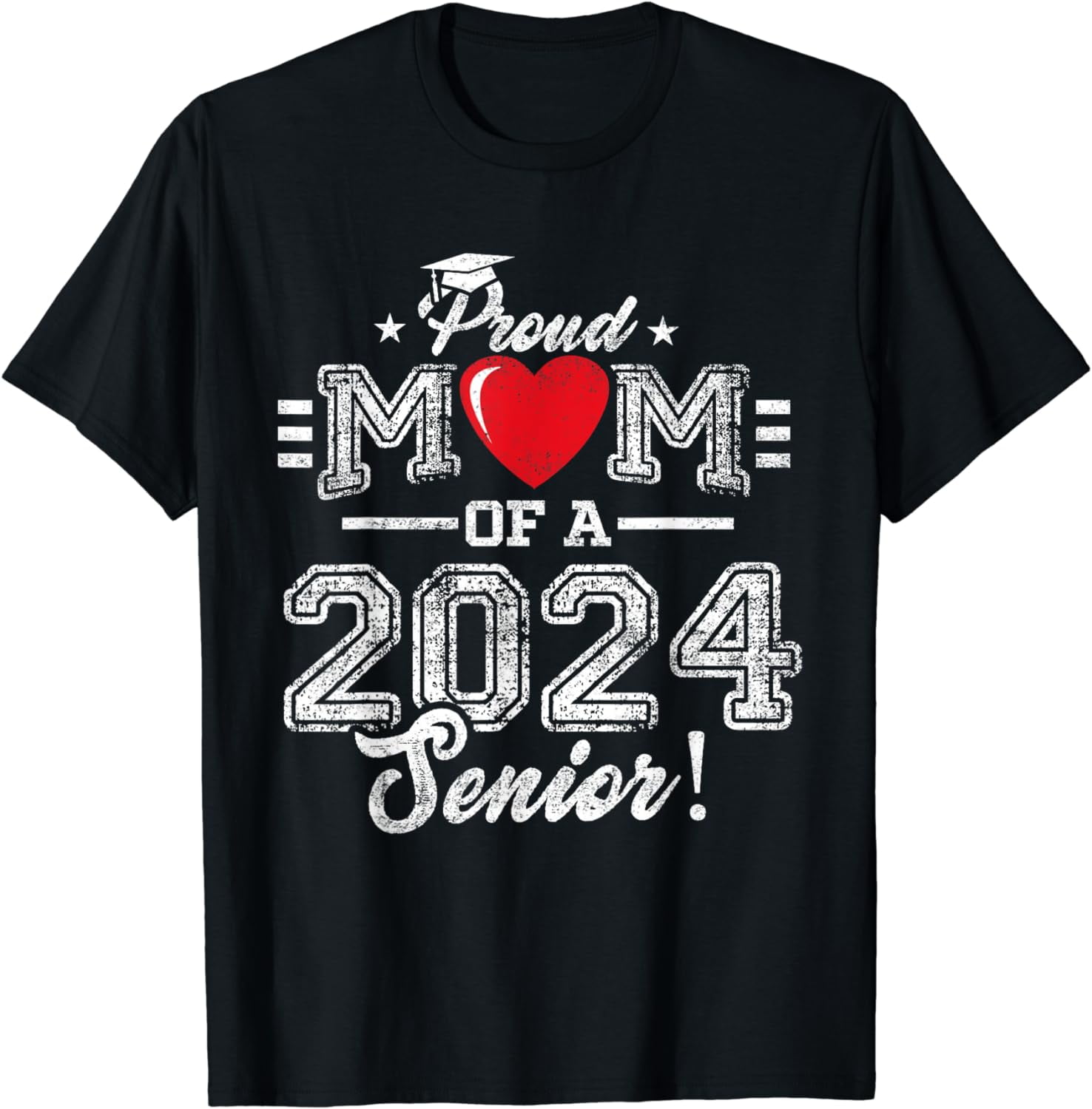 100 Cotton Proud Mom Of A 2024 Senior Graduation Class Of 2024 Senior T Shirt 8253