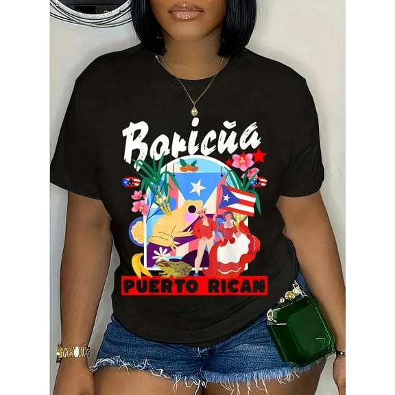 100% Cotton Puerto Rican Flag Idea For Women & Boricua Puerto Rico Frog T-Shirt