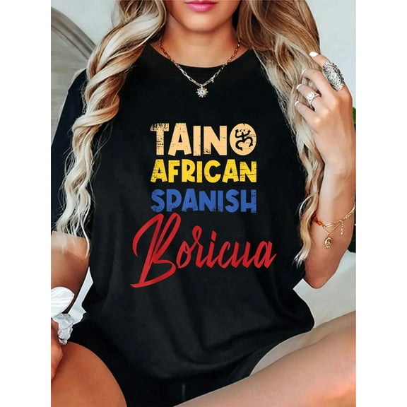 100% Cotton Puerto Rican Roots Boricua Taino African Spanish Puerto Rico T-Shirt Cotton Shirt