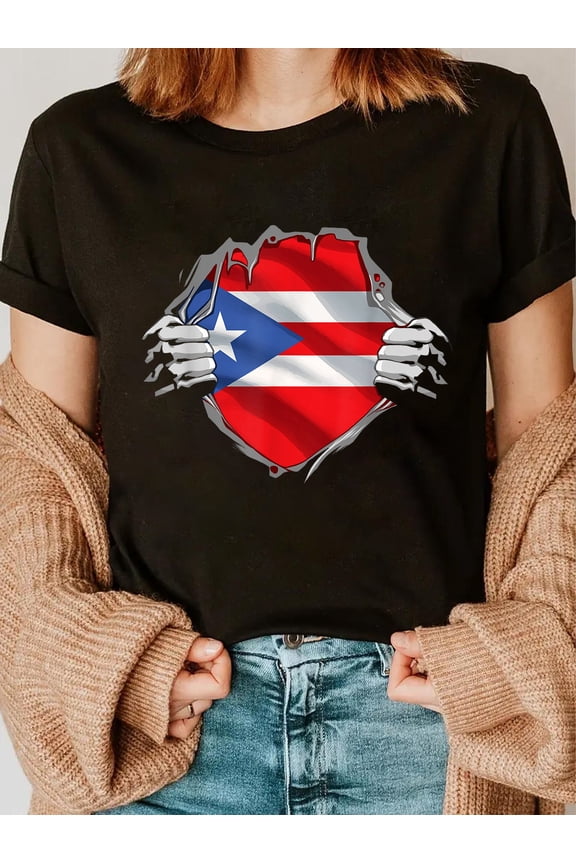 100% Cotton Puerto Rico Shirt Puerto Rican Flag Roots Heritage Boricua T-Shirt