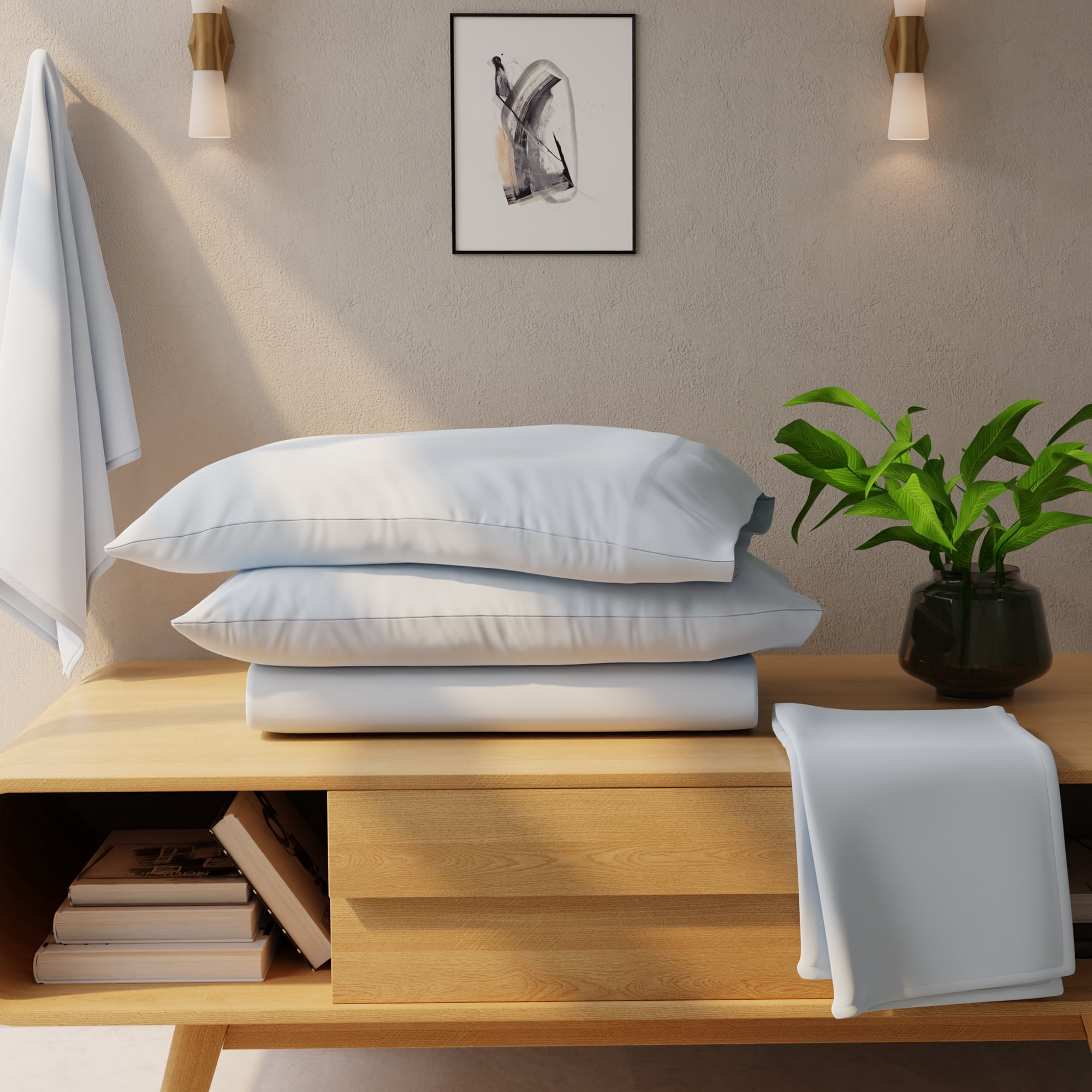 Blue Queen Cotton Flannel Percale Sheet Set