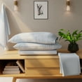thumbnail image 1 of Color Sense 100% Cotton Queen Blue Flannel Sheet Set, Double Brushed and Extra Warm 4-Piece Set, 1 of 9