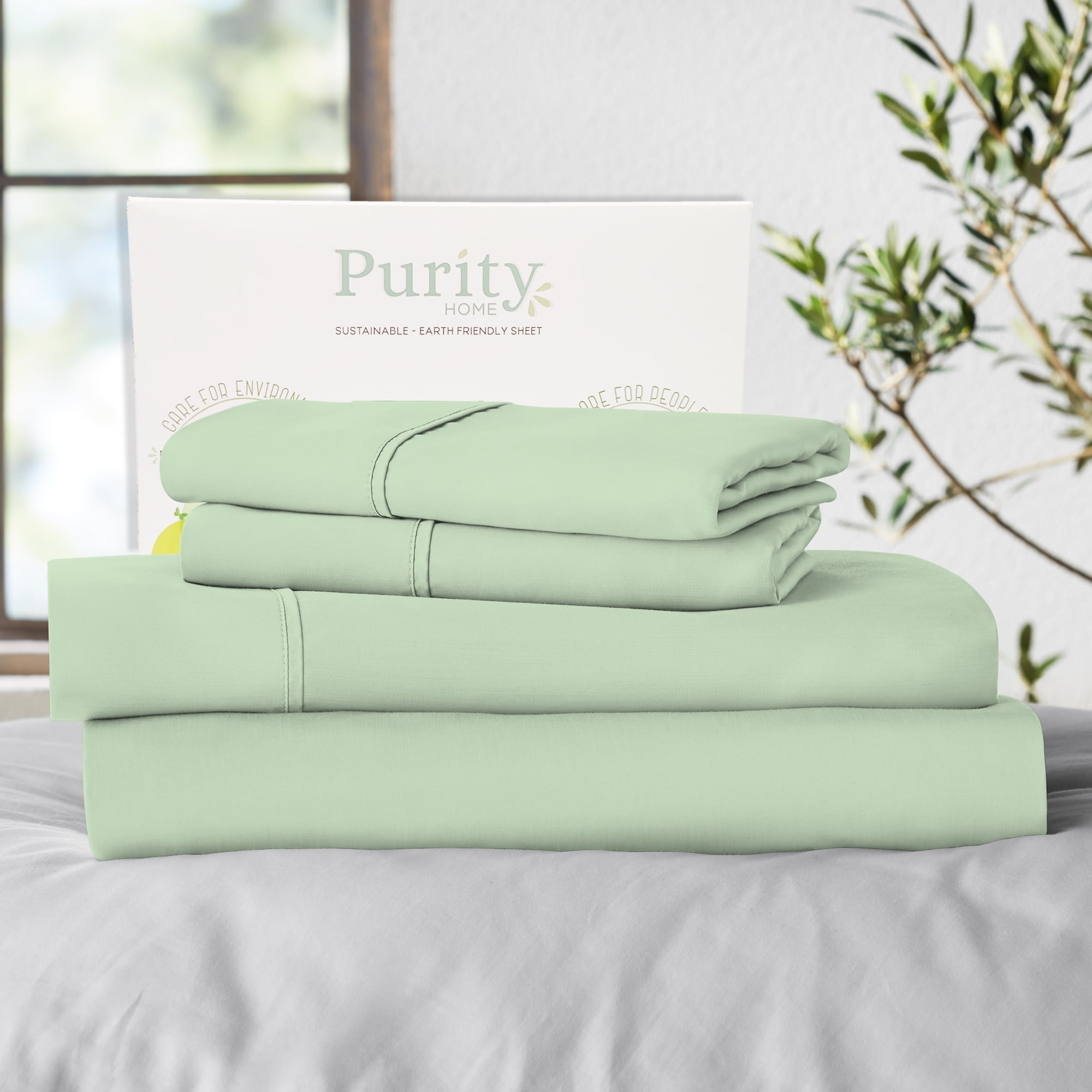 Sage Queen Organic Cotton Percale Sheet Set
