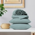 thumbnail image 1 of Color Sense 100% Cotton Queen Sateen, Wrinkle Resistant, Quick Dry, Soft & Smooth 4-Piece Bedsheet Set Teal, 1 of 9