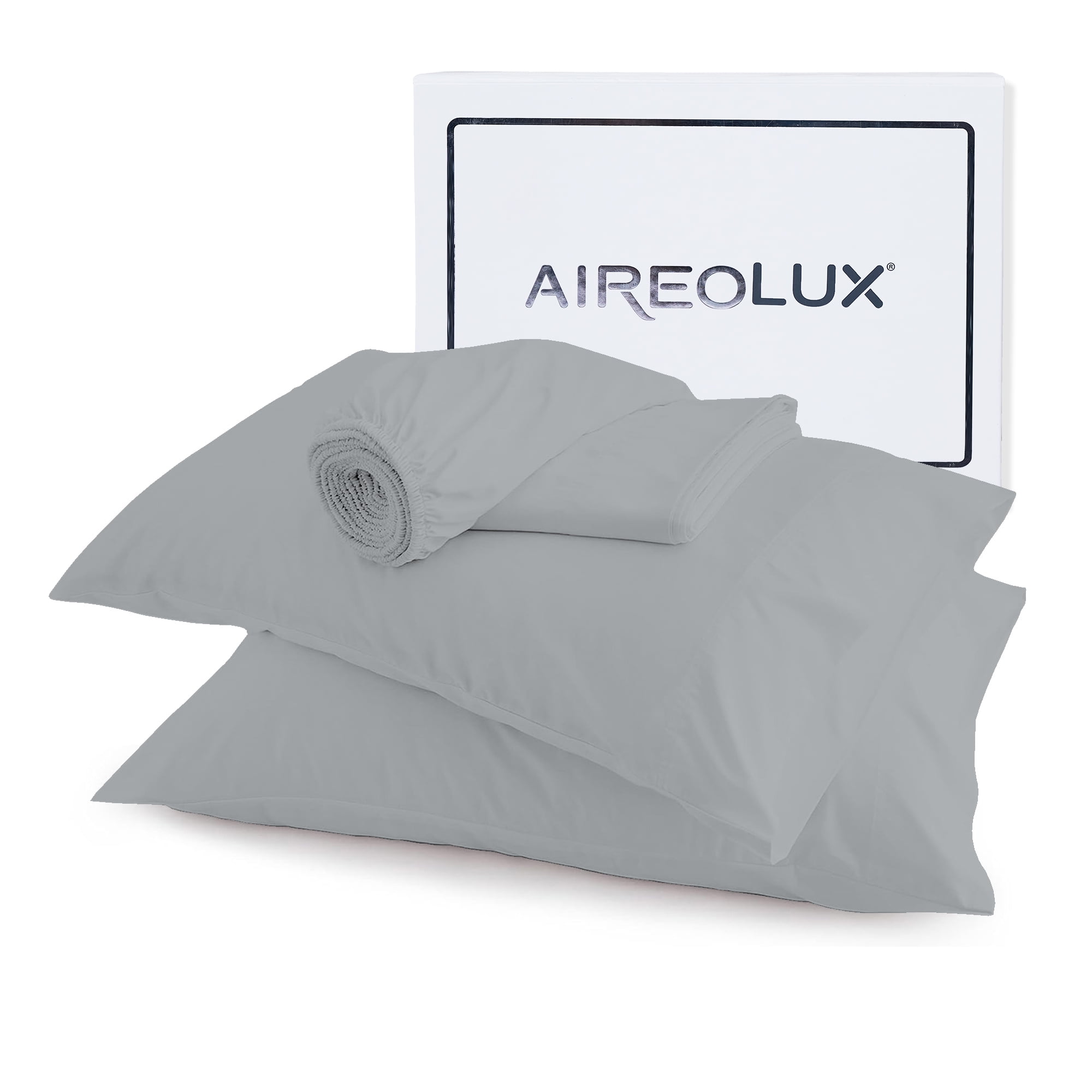Light Gray 600 Thread Count Cotton Queen Sheet Set