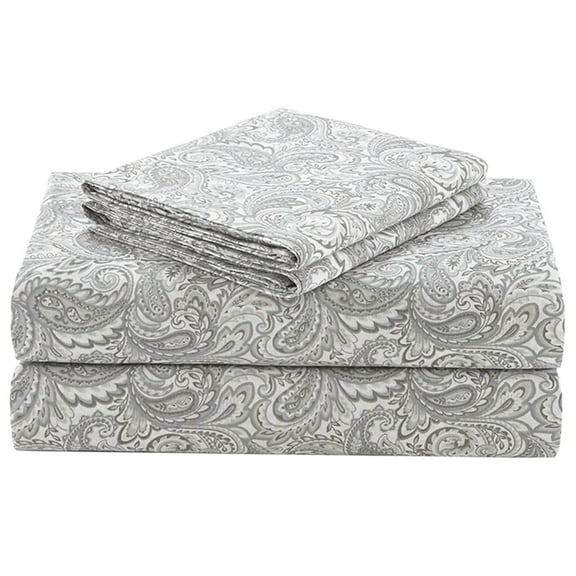 100% Cotton Sheets, Queen Breathable Naturally Cool Soft Bed Sheets with 14" Elastic Pocket Fits up to 16" Mattress All Seasons 4 Piece Paisley Multi