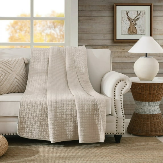 100% Cotton Quilted Throw Decorative Throw Blanket Quilt 50"x60"