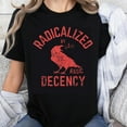 thumbnail image 1 of 100% Cotton Radicalized by Basic Decency T-Shirt with Crow Graphic Unisex Black Tee Shirt for Men Women Casual Wear, 1 of 5