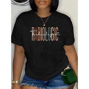 100% Cotton Radiologic Technologist Radiology X-Ray Rad Tech T-Shirt Women's Graphic Tee Casual Tops