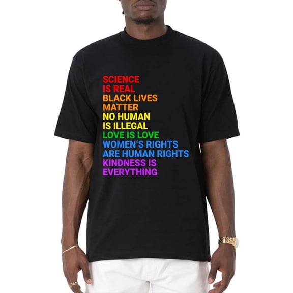 100% Cotton Rainbow Flag Human Rightss & Gay Rights LGBTQ+ Pride T-Shirt Small