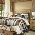 thumbnail image 1 of 100% Cotton Real Patchwork Reversible Quilt Bedding Set 3 Piece King Beige Patchwork Classic Tartan Denim Plaid Grid Farmhouse Rustic Coverlet Bedspread, 1 of 7