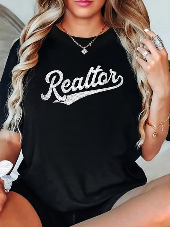 100% Cotton Realtor Real Estate Agent Funny Retro Vintage Men Women Gift T-Shirt Women's Graphic Tee Casual Tops