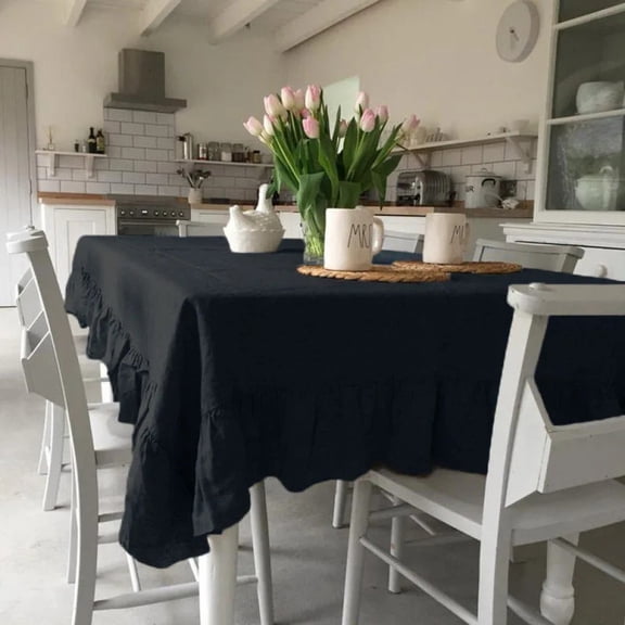 100%Cotton Rectangle TableCloth Washable Vintage Ruffle Tablecloth For Wedding Party Dining Banquet Decor Living Room TableCloth