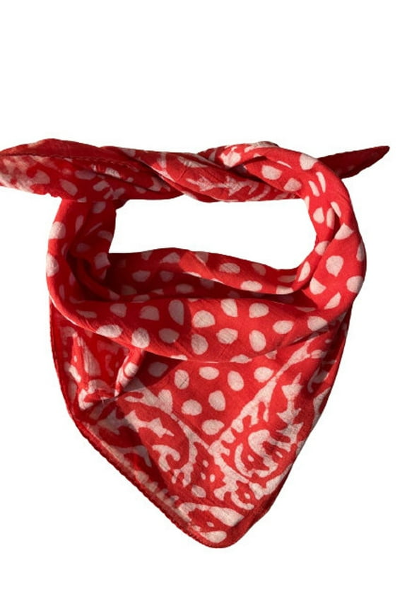 100% Cotton Red Bandana, Face Cover Neckerchief, Head-wrap Vintage Napkin,Face Neck Wrap,Size 21x21 inche