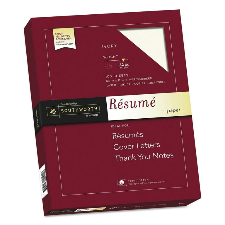 100% Cotton Premium Weight Linen Resume Paper, 32 lb Bond Weight, 8.5 x 11, Almond, 100/Pack 100% Cotton Premium Weight Linen Resume Paper, 32 lb Bond Weight, 8.5 x 11, Almond, 100/Pack
