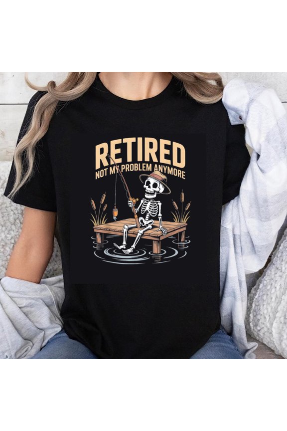 100% Cotton Retired Skeleton Fishing Dock Water