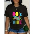 thumbnail image 1 of 100% Cotton Retro 80s Shirt, 1980s Vibe Costume T-Shirt for Men Women, Vintage Eighties Party Graphic Tee, Throwback 80s Theme Outfit Gift, Casual Short Sleeve Unisex Top, 1 of 7