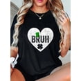 100% Cotton Retro BRUH St Patricks Shamrock Leprechaun T-Shirt Casual ...