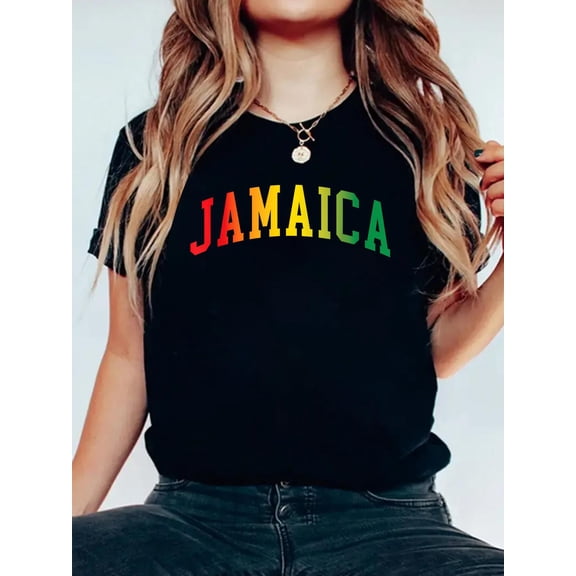 100% Cotton Retro Jamaica Reggae Vintage Jamaican Men Womens Souvenir T-Shirt Women's Graphic Tee Casual Tops