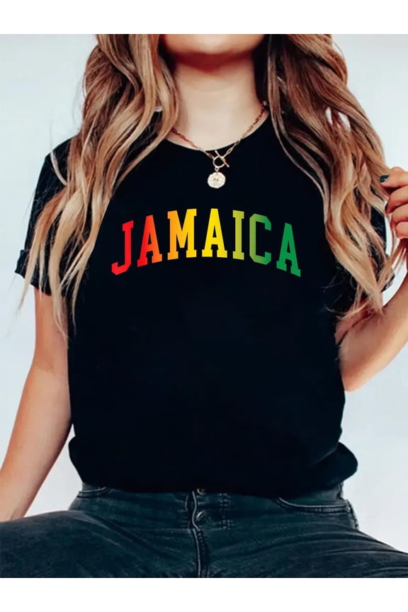 100% Cotton Retro Jamaica Reggae Vintage Jamaican Men Womens Souvenir T-Shirt Women's Graphic Tee Casual Tops