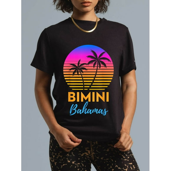 100% Cotton Retro Sunset Bimini Bahamas Beach Trip Vacation Summer Group T-Shirt