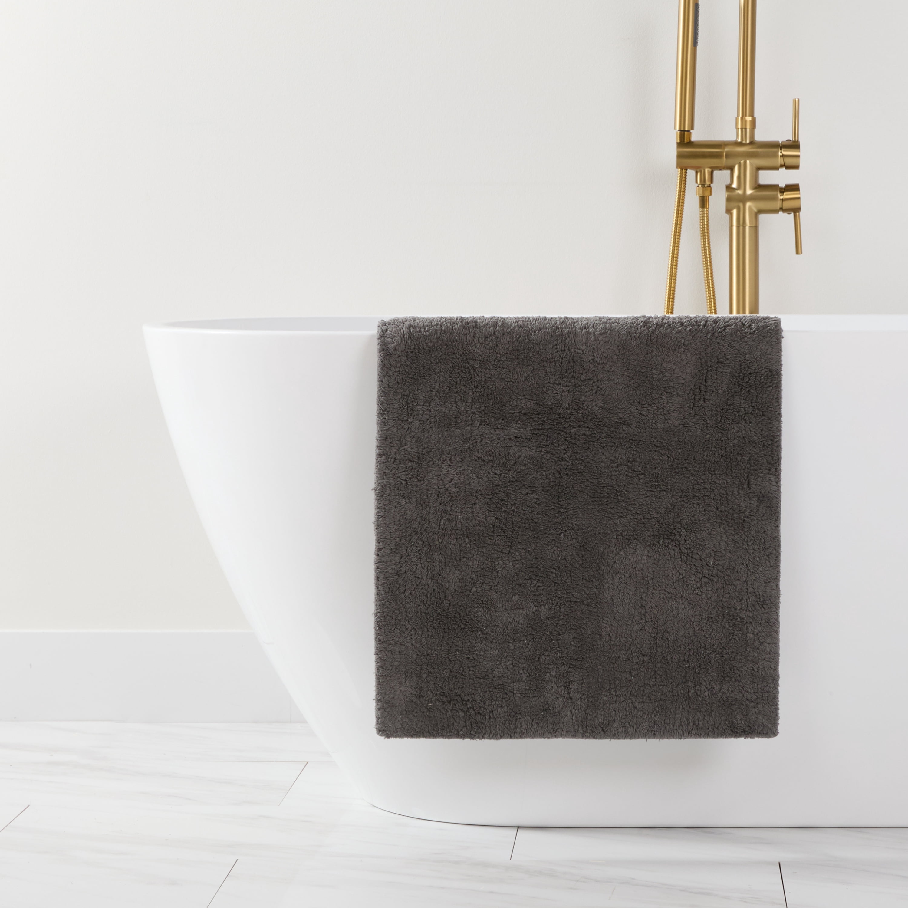 100% Cotton Reversible Solid Bath Mat by Comfort Canopy, Gray, 24" x 17"