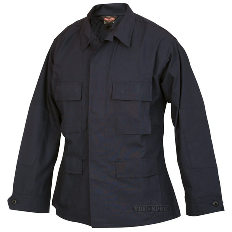 100% Cotton Ripstop BDU Jacket, Navy, Large, Regular Length