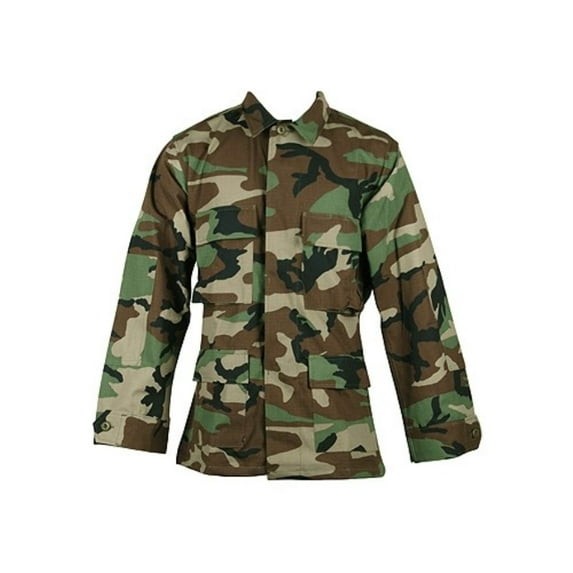 100% Cotton Ripstop BDU Jacket, Woodland, Extra Large, Long Length 1514
