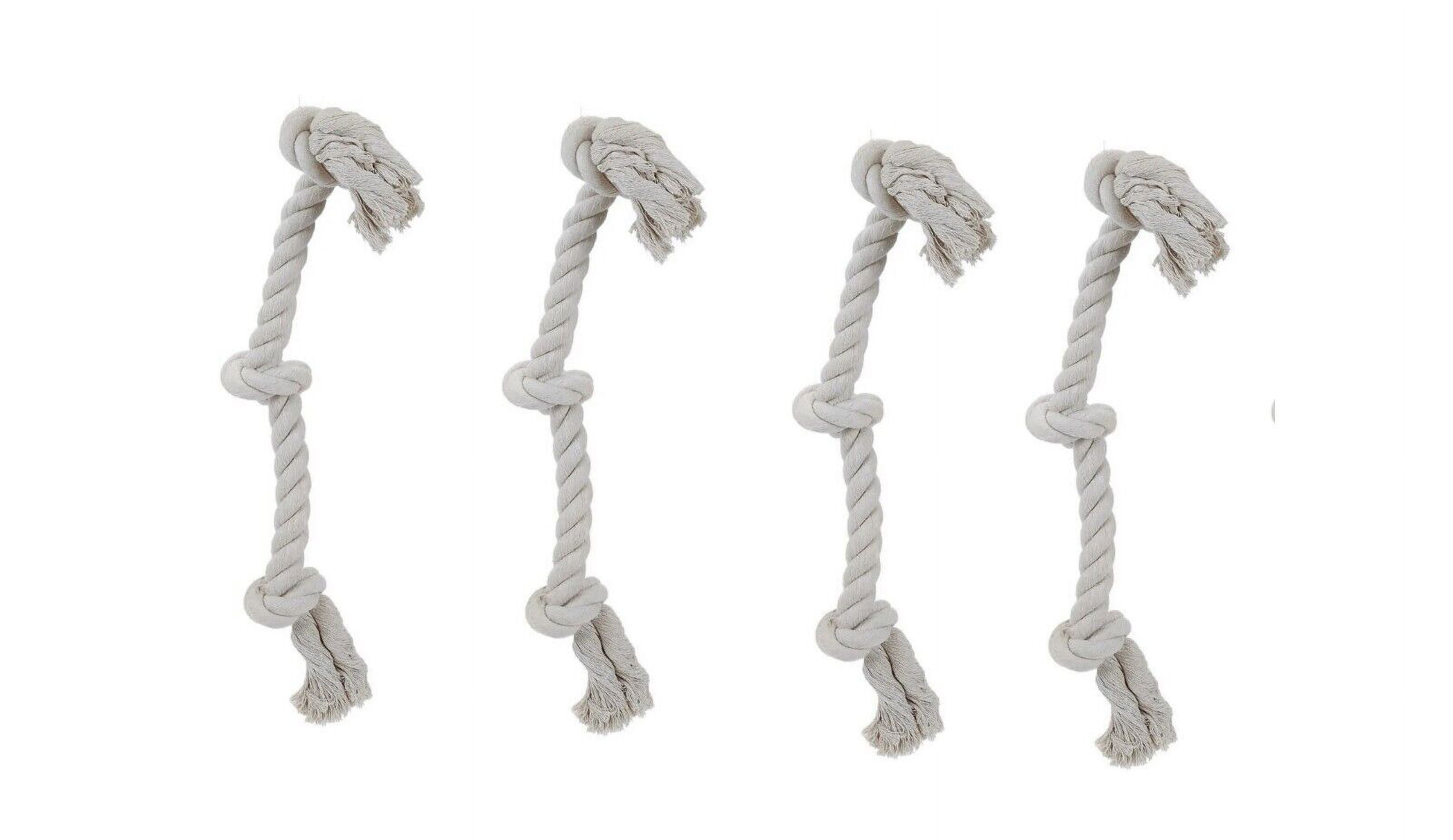 100% Cotton Rope Interactive Dental Dog Tug Medium to Larger Breed 20 inch Toy (4 Rope Toys)
