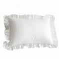 thumbnail image 1 of 100% Cotton Ruffle Pillowcase Ruffled Pillow Cover White Pillow Case, 1 of 8
