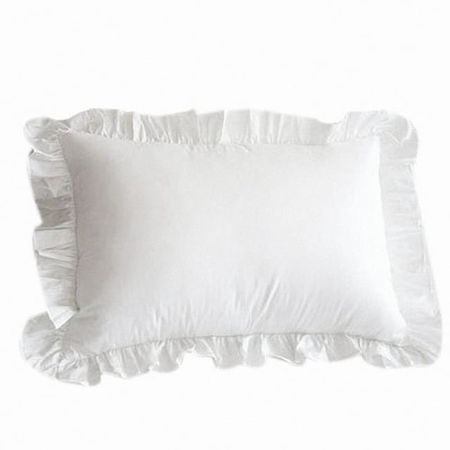100 Cotton Ruffle Pillowcase Ruffled Pillow Cover White Pillow Case
