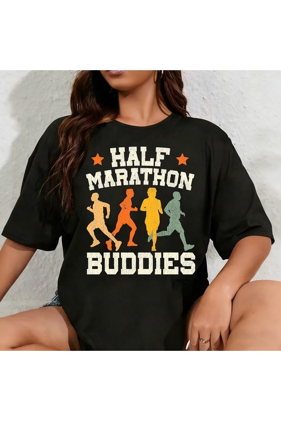 100% Cotton Running Runner Half Marathon Besties Friends Vintage Retro Comfort Colors Adult Heavyweight T-Shirt