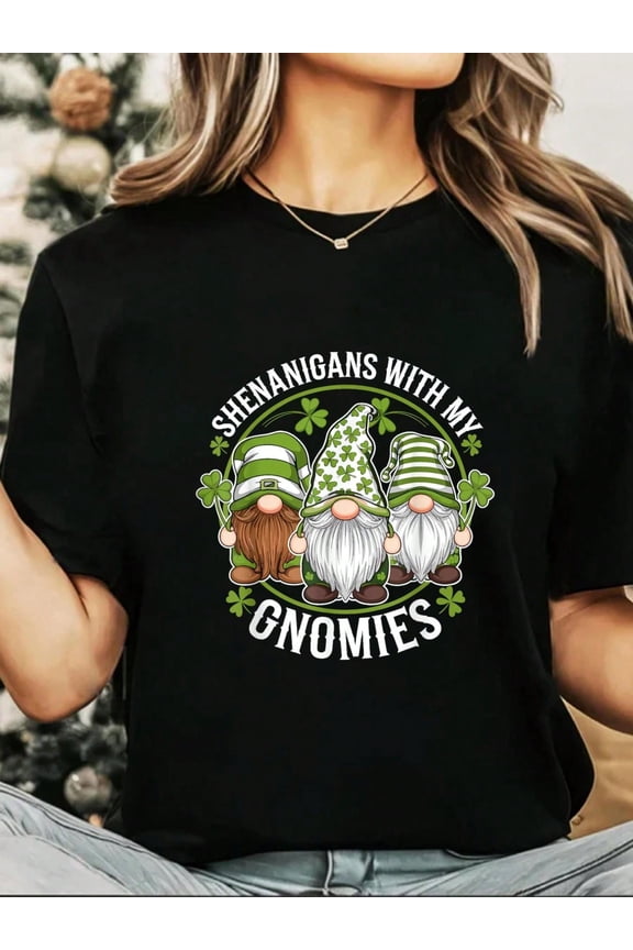 100% Cotton Saint Patrick's Day Funny Irish Shirts Ireland St Patty's T-Shirt Print Round Neck Short Sleeve T-Shirt For Women Casual, Summer , Women Top Graphic Tees Women Tops