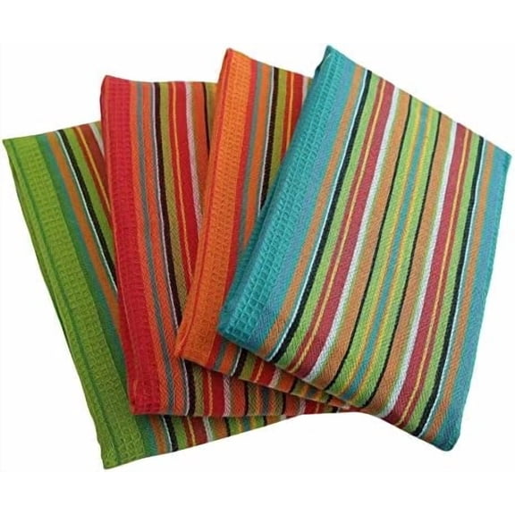100% Cotton Salsa Kitchen Towels – 8 Pack, Super Absorbent Dish Towels, 16x28 Inch, Lint-Free, Durable Weave – Reusable Kitchen Cleaning Cloths for Home & Restaurants