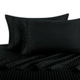 thumbnail image 1 of 100% Cotton Sateen Bed Sheet Set 300 Thread Count Damask Striped - Twin-Black, 1 of 1