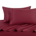 thumbnail image 1 of 100% Cotton Sateen Bed Sheet Set 300 Thread Count Damask Striped - Twin-Burgundy, 1 of 1