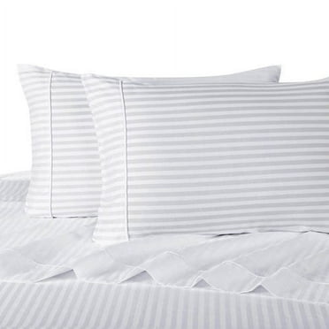 100% Cotton Sateen Bed Sheets 600 Thread count Damask Striped Sheets