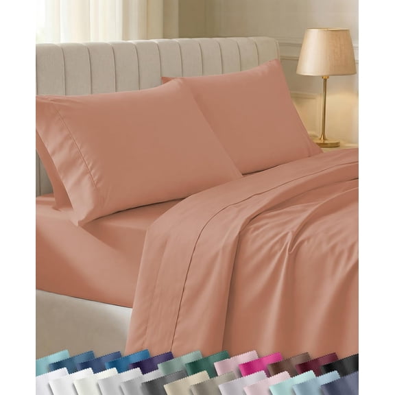 100% Cotton Sateen Full Size Sheet Set in Fresh Clay