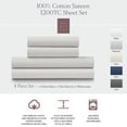 thumbnail image 1 of 100% Cotton Sateen Luxurious 1200 Thread Count 4-Piece Sheet Set, 1 of 4