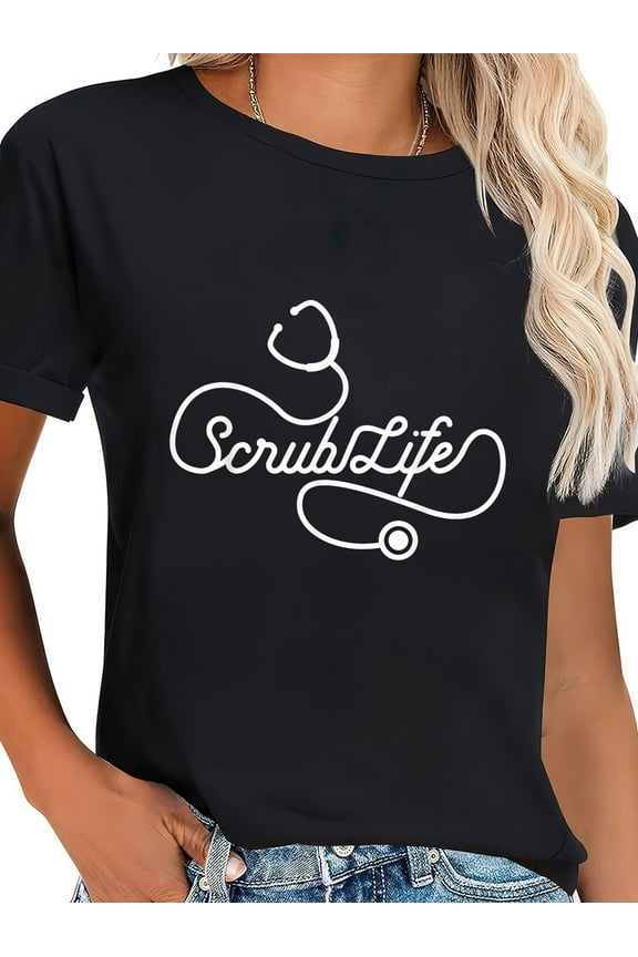 100% Cotton Scrub Life Nurse Doctor Stethoscope Passionate Medical RN T-Shirt