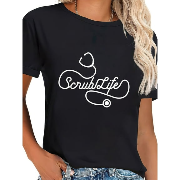 100% Cotton Scrub Life Nurse Doctor Stethoscope Passionate Medical RN T-Shirt