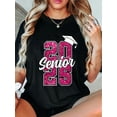 thumbnail image 1 of 100% Cotton Senior 2025 Class Of 2025 Back To School 2025 Pink Cute T-Shirt, 1 of 4