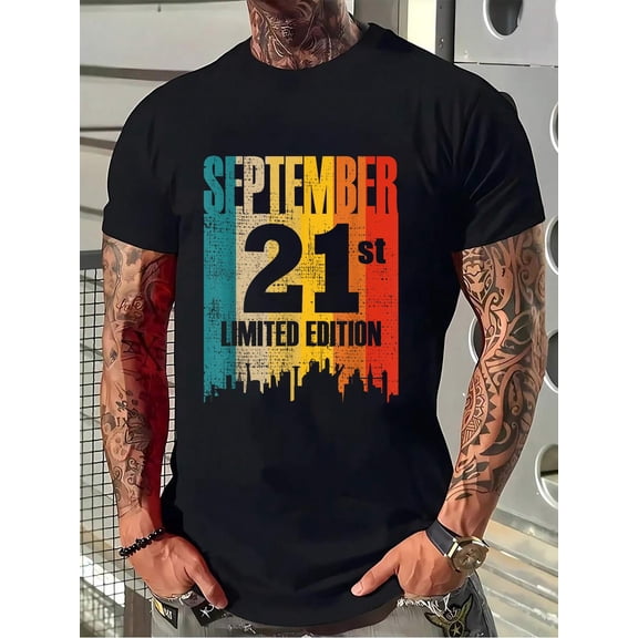 100% Cotton September 21 Limited Edition Month 9 21st Day Retro Vintage T-Shirt